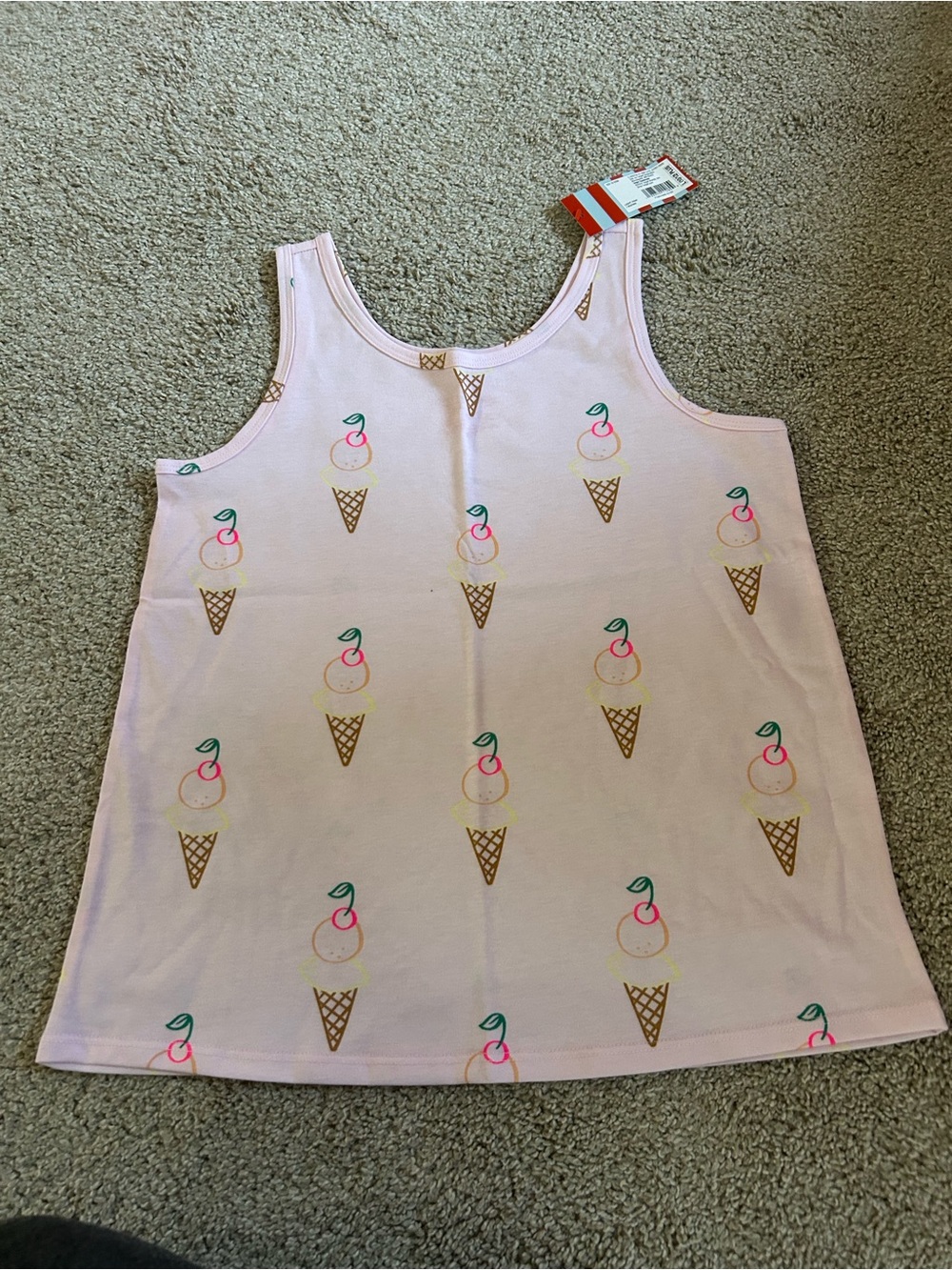 Cat & Jack Large Plus pink ice cream cone tank top NWT